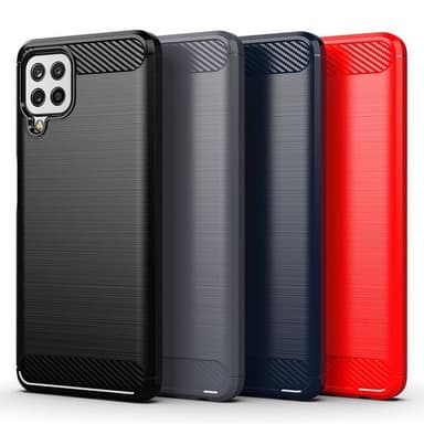 SKALO Samsung A22 4G Armor Carbon Iskunkestävä TPU suojakuori - Sininen