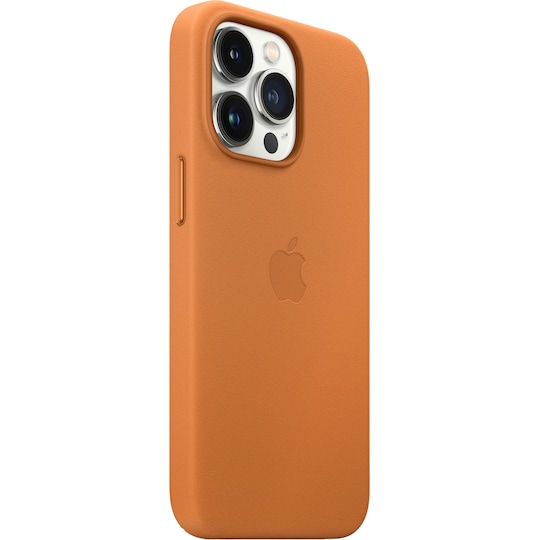iPhone 13 Pro nahkainen suojakuori MagSafella (kullanruskea)