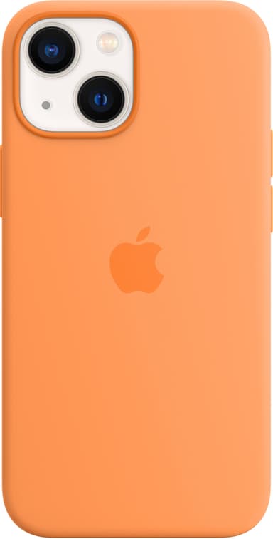 iPhone 13 Mini silikoninen suojakuori MagSafella (tulenkeltainen)