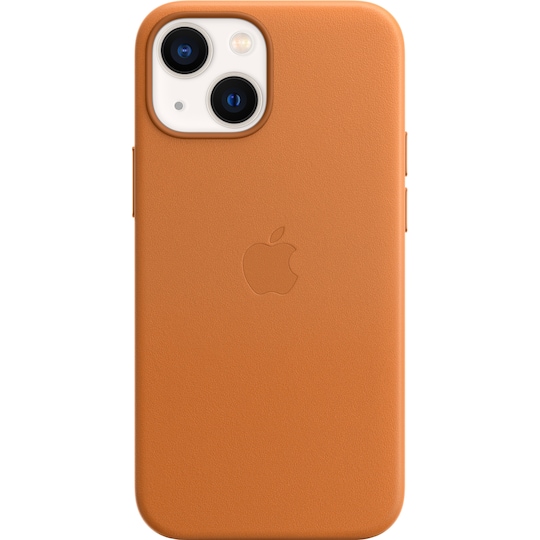 iPhone 13 mini nahkainen suojakuori MagSafella (kullanruskea)