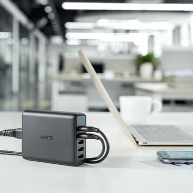Anker PowerPort 5 multi-port USB-A laturi (musta)