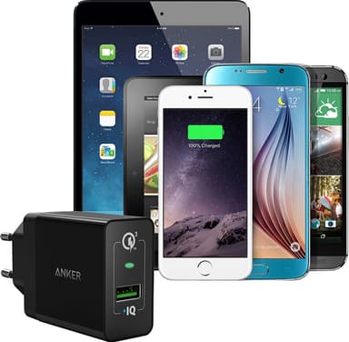 Anker PowerPort+1 w QC 3.0 18 W USB-A laturi (musta)