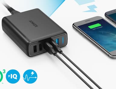 Anker PowerPort 5 multi-port USB-A laturi (musta)