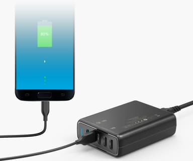 Anker PowerPort 5 multi-port USB-A laturi (musta)