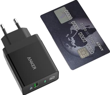 Anker PowerPort+1 w QC 3.0 18 W USB-A laturi (musta)