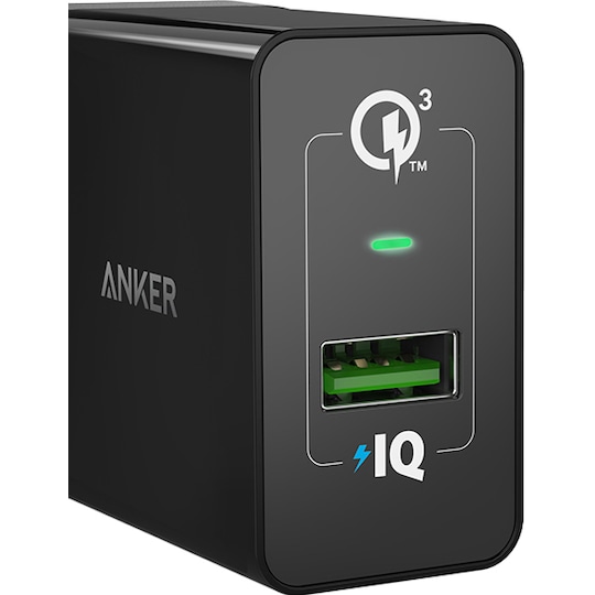 Anker PowerPort+1 w QC 3.0 18 W USB-A laturi (musta)