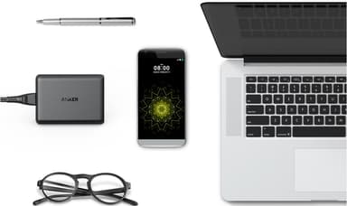 Anker PowerPort 5 multi-port USB-A laturi (musta)