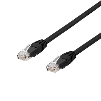 DELTACO U / UTP Cat6a -liitäntäkaapeli, 20m, 500MHz, Delta-sertifioitu, musta
