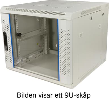 TOTEN System Z, 19 ”seinäkaappi, 9U, 600x600, lasiovi, valkoinen