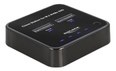 Delock M.2 -telakointiasema 2 x M.2 NVMe PCIe SSD -asemalle kloonilla