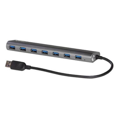 i-tec Metal U3HUB778, USB 3.2 Gen 1 (3.1 Gen 1) Type-A, USB 3.2 Gen 1 (3.1 Gen 1) Type-A, 5000 Mbit/s, Hopea, Metalli, AC