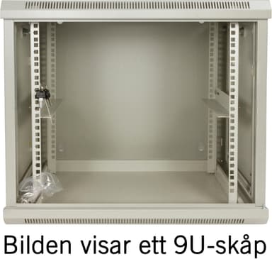 TOTEN System Z, 19 ”seinäkaappi, 9U, 600x600, lasiovi, valkoinen