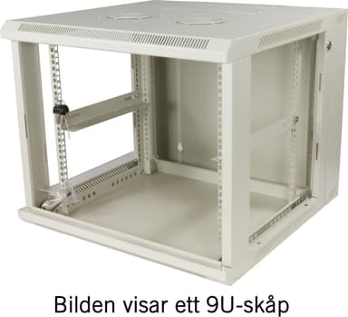 TOTEN System Z, 19 ”seinäkaappi, 9U, 600x600, lasiovi, valkoinen