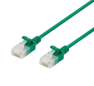 DELTACO U / UTP Cat6a -kaapeli, ohut, halkaisija 3,5 mm, 2 m, vihreä