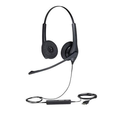 Jabra Biz 1500 Duo USB, Kuulokkeet, Pääpanta, Toimisto/puhelukeskus, Musta, Kaksikanavainen, Johdollinen ohjausyksikkö