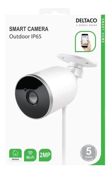 DELTACO SMART HOME verkkokamera ulkokäyttöön, IP65, 1080p, Wi-Fi