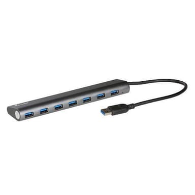 i-tec Metal U3HUB778, USB 3.2 Gen 1 (3.1 Gen 1) Type-A, USB 3.2 Gen 1 (3.1 Gen 1) Type-A, 5000 Mbit/s, Hopea, Metalli, AC