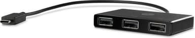 HP Concentrador USB-C a USB-A, USB 3.2 Gen 1 (3.1 Gen 1) Type-C, USB 3.2 Gen 1 (3.1 Gen 1) Type-A, Musta, HP ZBook Studio G4 MWS HP ZBook 15 G4 HP ZBook 17 G4 HP ZBook 15u G4 HP ProBook x360 11 G1 EE