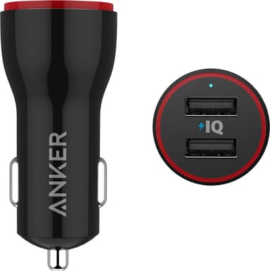 Anker PowerDrive 2 24W Dual USB autolaturi (musta)