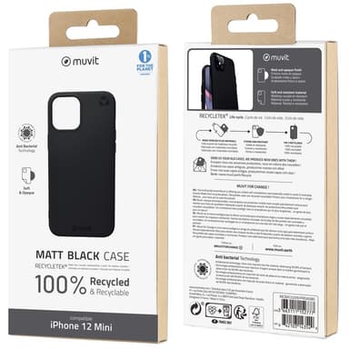 Muvit RECYCLETEK Soft Black Apple iPhone 12 Mini