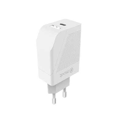 Muvit Dual Car charger 1 x USB-C + 1 x USB-A