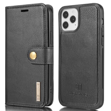 DG.MING iPhone 13 Pro tyylikäs lompakkokotelo - musta