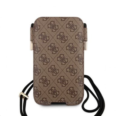 Guess Pouch Script Logo Large Ruskea
