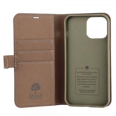 Onsala iPhone 13 Pro Max Kotelo ECO Wallet Ruskea