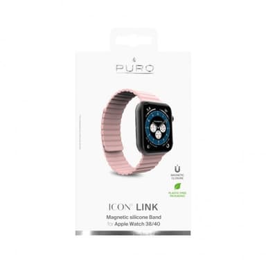 Puro Apple Watch 38/40/41mm Ranneke Icon Link Vaaleanpunainen