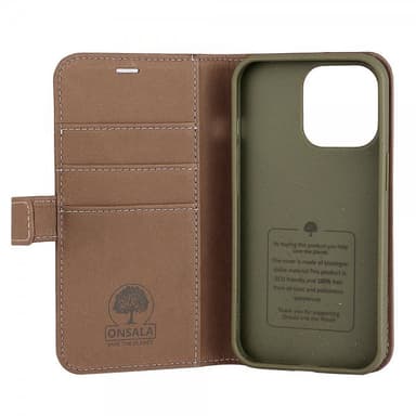 Onsala iPhone 13 Pro Kotelo ECO Wallet Ruskea