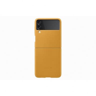 Samsung Original Galaxy Z Flip 3 Kuori Leather Cover Mustard