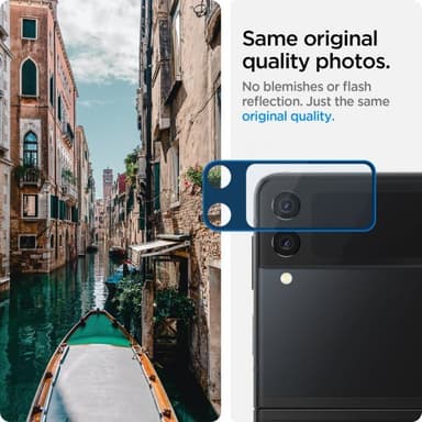 Spigen Samsung Galaxy Z Flip 3 Kameran linssinsuojus Glas.tR Optik Svart + Hinge Film 2-pack