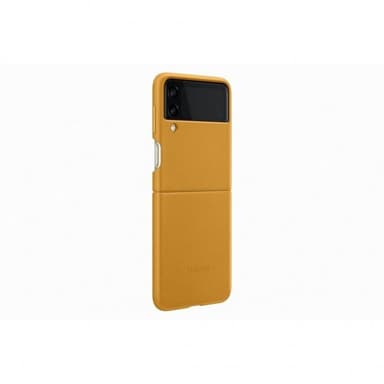 Samsung Original Galaxy Z Flip 3 Kuori Leather Cover Mustard