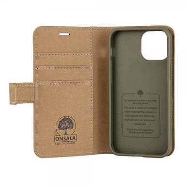 Onsala iPhone 13 Mini Kotelo ECO Wallet Sand