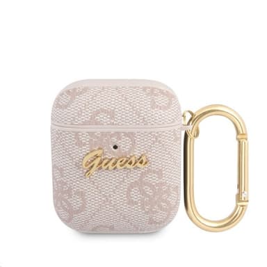 Guess AirPods (1/2) Kuori 4G Script Vaaleanpunainen