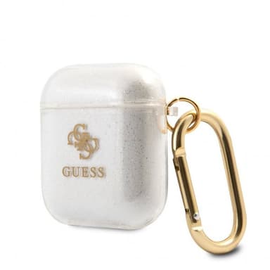Guess AirPods (1/2) Kuori Glitter Case Läpinäkyvä