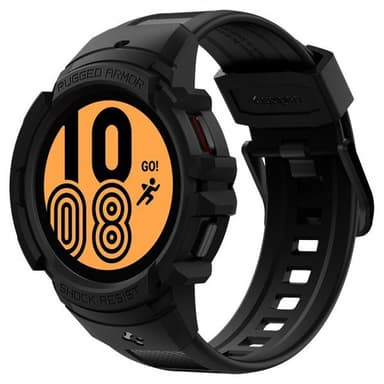 Spigen Samsung Galaxy Watch 4/5 40mm Kuori Rannekkeella Rugged Armor Pro Charcoal Gray