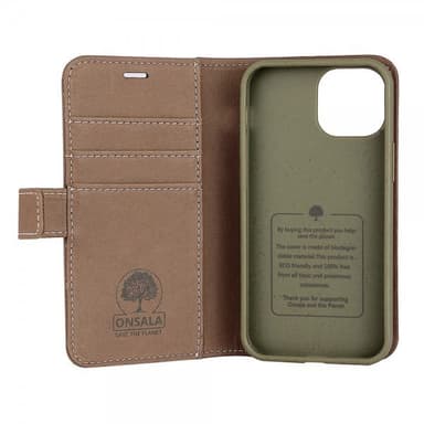Onsala iPhone 13 Mini Kotelo ECO Wallet Ruskea