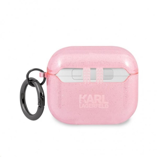 Karl Lagerfeld AirPods 3 Kuori Embossed Choupette Glitter Vaaleanpunainen