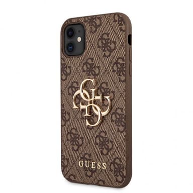 Guess iPhone 11 Kuori Metal Logo Ruskea
