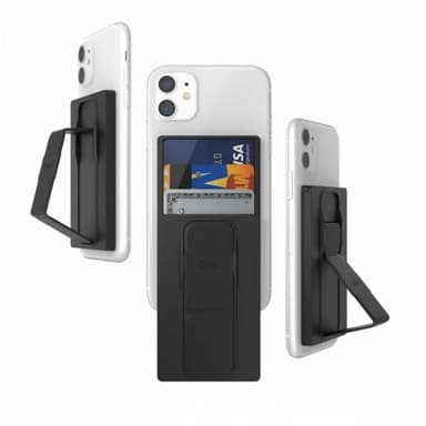 Clckr Stand & Grip Wallet Musta