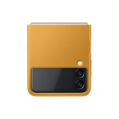 Samsung Original Galaxy Z Flip 3 Kuori Leather Cover Mustard