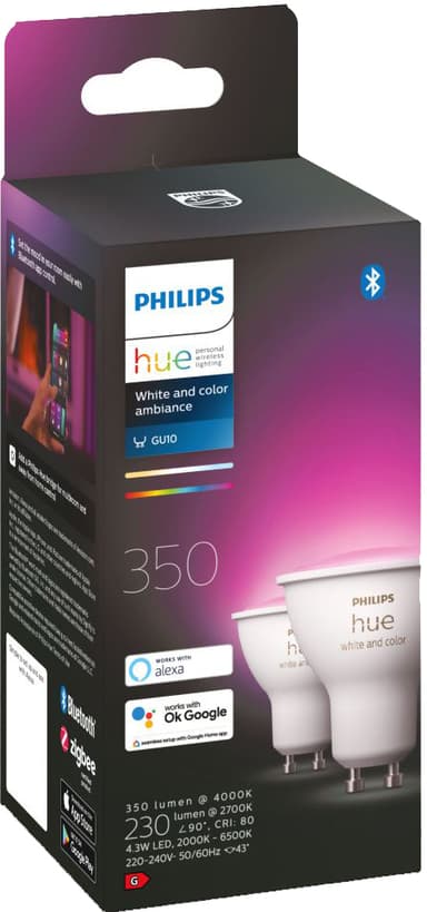 Philips Hue WCA 4,3 W lamppu GU10 (2 kpl)