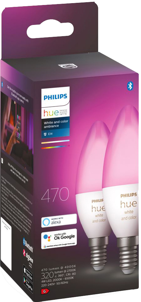 Philips Hue WCA 4W B39 lamppu E14 (2 kpl)