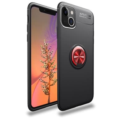 Slim Ring kotelo Apple iPhone 13  - Musta / punainen