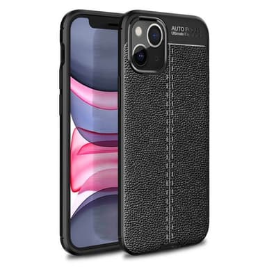 Nahkakuvioitu TPU kuori Apple iPhone 13  - musta