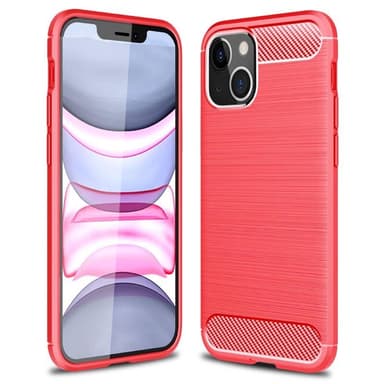 Harjattu TPU kuori Apple iPhone 13 mini  - punainen