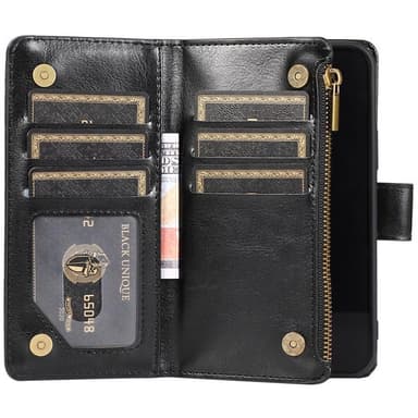 Kaksoiskäänto Zipper 9-kortti Apple iPhone 13  - musta