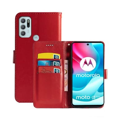 Lompakkokotelo 3-kortti Motorola Moto G60S  - punainen