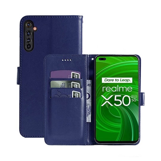Lompakkokotelo 3-kortti Realme X50 Pro 5G  - tumma